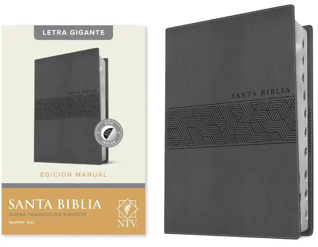 [BIBLIA-NTV-LETRA-GIGANTE-GRIS] Santa Biblia Ntv, Edición Manual, Letra Gigante (Sentipiel, Gris, Índice, Letra Roja)