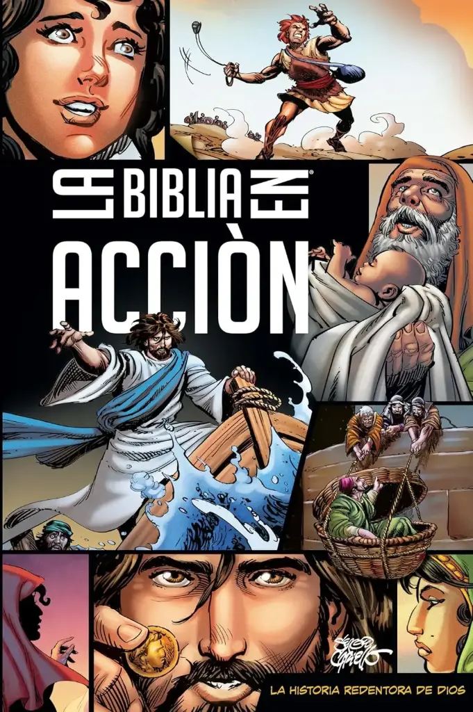 La Biblia En Acción (the Action Bible) Edición en Español Pasta dura